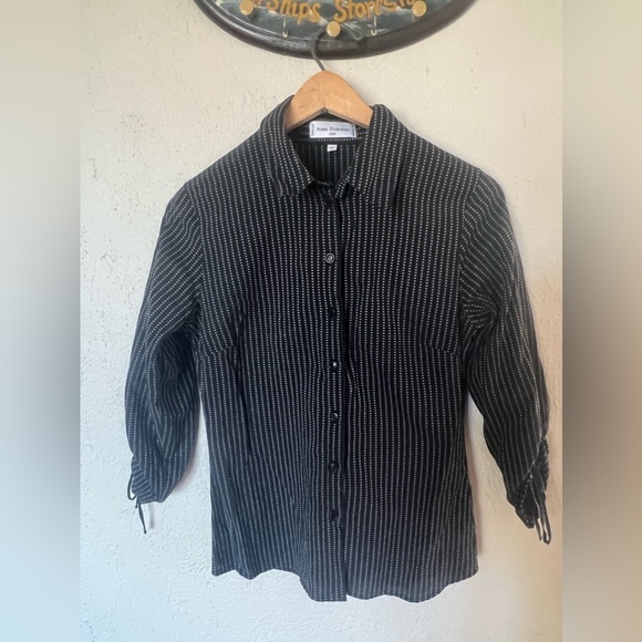 Anne Fontaine Paris Cinched Wrist Button Down Blouse - Picture 4 of 11